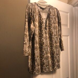 Snake Print V-Neck Top